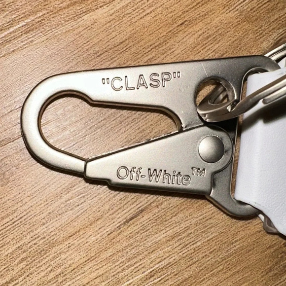 pink white lanyard keychain clasp with off white printed on it - Picture 2 of 4